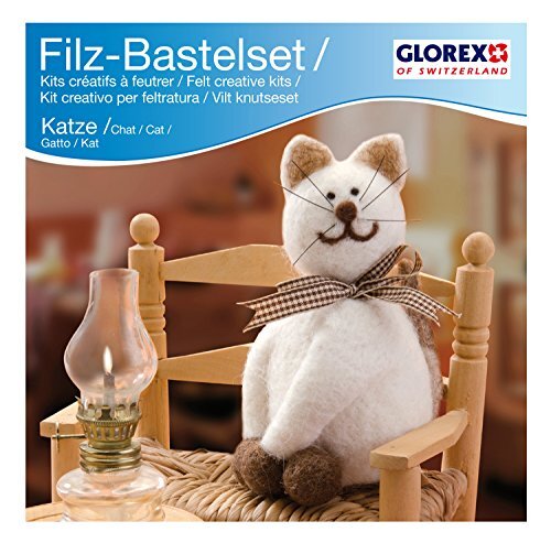 Glorex GmbH Vilt 62905916 - creatief set, eekhoorns Kat 14 x 7 katten