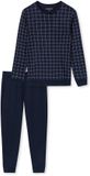 Schiesser Heren Pyjama Extra Lang Blauw Ruit