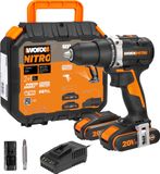 WORX Nitro - Accuboorschroevendraaier 20 V – max. koppel 60 Nm – boorhouder ø13 mm – schroeven en losschroeven – borstelloze motor – 2 variabele snelheden – levering met 2 accu's en oplader – WX102
