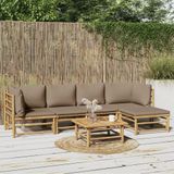 Maison Exclusive - Salon de jardin 6 pièces avec coussins, couleur taupe, en bambou