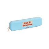 Fisura Back to The Office siliconen etui voor tafelpennen, met ritssluiting, 20 x 5 cm, blauw