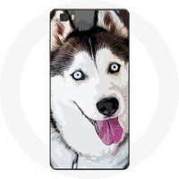 Maniacase Etui voor Huawei P8 Lite Siberische witte Husky blauwe ogen