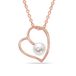 Bibei Damesketting met hartvormig ontwerp in roségoud met parel, 925 sterling zilver BICLL020