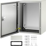 VEVOR Schakelkast Nema IndustriëLe Behuizing 40 X 30 X 20 Cm Nema 4x Stalen Schakelkast Ip66 Waterdicht en Stofdicht Buiten/Binnen Elektrische Aansluitdoos Met Montageplaat