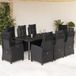 Maison Exclusive - Salon de jardin, 9 pièces, avec coussins, noir, en polyrotin