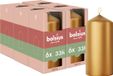 Bolsius Gladde Stompkaars Metallic Goud 6 stuks 12 cm
