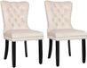 Puluomis Eetkamerstoel - Set Van 2 - Beige - Fluweel