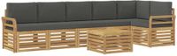 vidaXL Buiten bank set 7-delig Wit en antracietkleurig Polyester