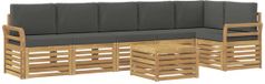 vidaXL Buiten bank set 7-delig Wit en antracietkleurig Polyester