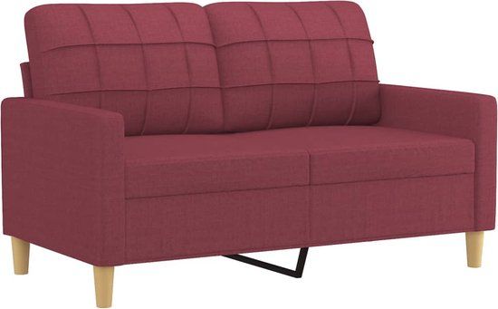 vidaXL Tweezitsbank - 120 cm - Stof - Wijnrood