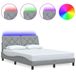 VidaXL Bedframe met LED, zonder matras, stof, lichtgrijs, 140x200 cm