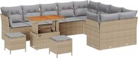 vidaXL Tuinbank - Set - 12 zitplaatsen - Beige - Polyrattan