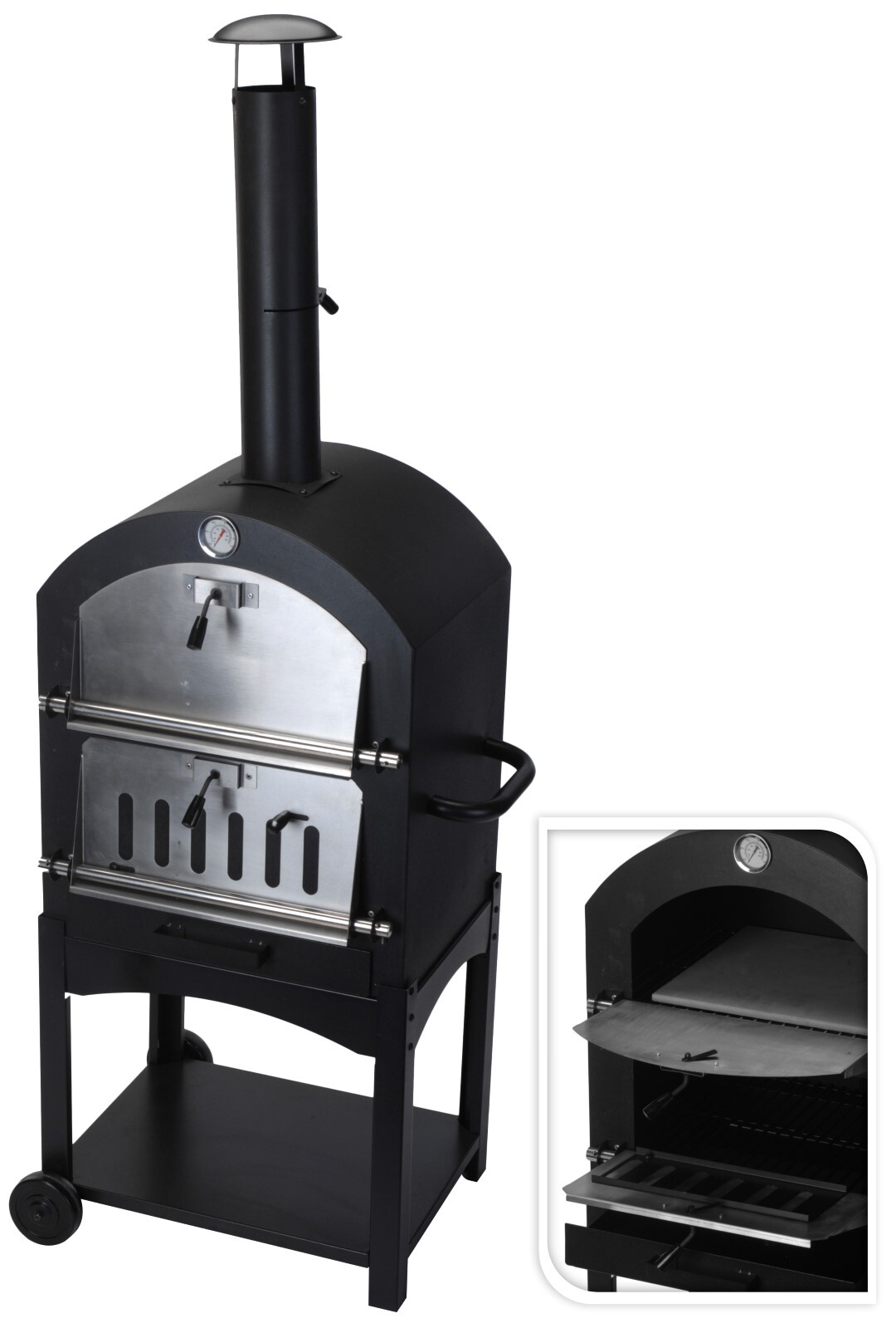 Nampook Maxx Pizza oven - Smoker barbecue houtskool 45 x 65 x 158cm zie foto