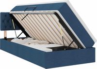 vidaXL Opbergbed met matras, hoofdeinde, Blauw, 100 x 200 cm, fluweel