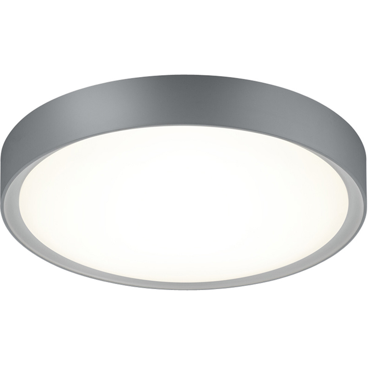 BES LED LED Plafondlamp - Trion Clirno - 18W - Warm Wit 3000K - Dimbaar - Opbouw Rond - Mat Titaan - Kunststof