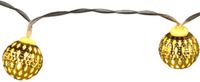 Merkloos Lichtsnoer - Gouden Ballen - 8 LED Bollen - Warm Wit - 130 cm - Batterij