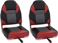 vidaXL Sièges de bateau 2 pièces pliable avec dossier haut 39x43x58 cm Rouge et noir