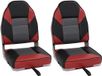 vidaXL Sièges de bateau 2 pièces pliable avec dossier haut 39x43x58 cm Rouge et noir