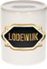 Bellatio Decorations Shoppartners Bv Spaarpot met voornaam Lodewijk - wit - met goud/zwart embleem - 8 x 9 cm - keramiek - met afsluitdop - cadeau verjaardag
