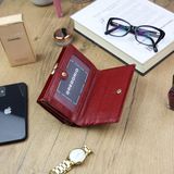 Gregorio - Portefeuille femme - Cuir verni - Fermoir alligator - Rouge/Noir