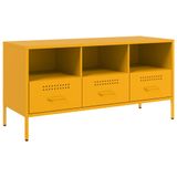 VidaXL Tv-meubel 100,5x39x50,5 cm staal mosterdgeel