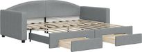 vidaXL Canapé-lit avec lit gigogne et tiroirs 90x190 cm tissu gris clair