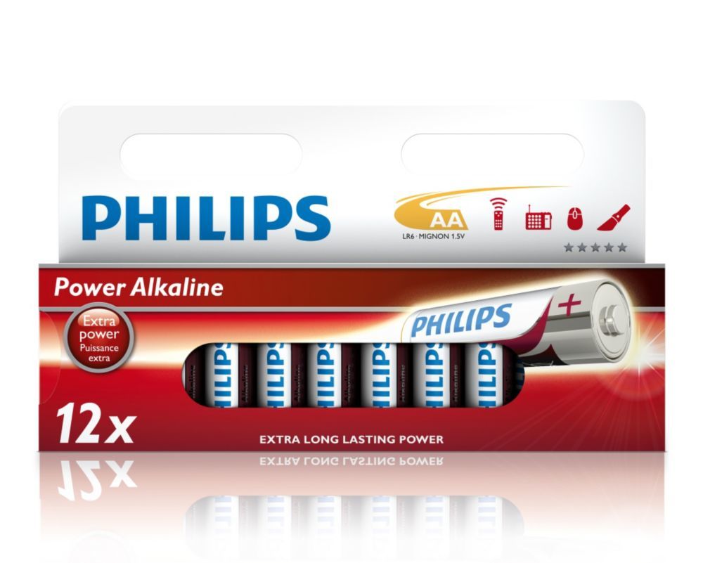 Philips Power Alkaline AA Batterijen - 12 stuks
