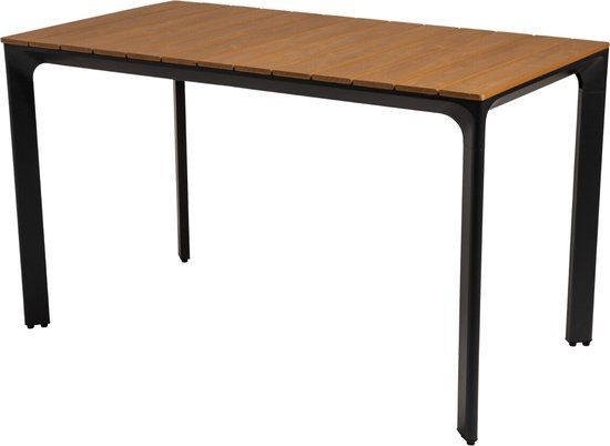 Arezzo tuintafel - rechthoek - polywood - teaklook - 130x70 cm