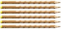 STABILO EASYcolors Ergonomische kleurpotloden voor linkshandigen, donkeroker, 6 stuks