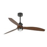 Faro 33395-10 Plafondventilator Zwart, Hout 128cm 6 Snelheden LED 3000K 600lm IP20 230V