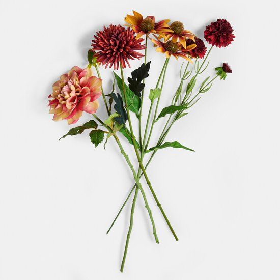 Loberon Decoratieve bloem set van 4 Zévrine bont