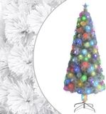 vidaXL - Kunstkerstboom - met - verlichting - 210 - cm - glasvezel - wit
