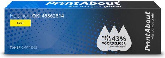 PrintAbout Toner 45862814 - Geel - Huismerk - Compatibel met OKI MC873 - 11.500 pagina's