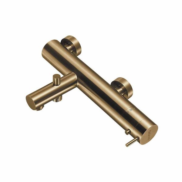 Qisani Flow thermostatische opbouw badkraan Geborsteld Gold 25608.06