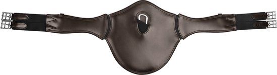 Leather Girth with Elastic and Stud Guard - Brown - Horse - Dressage