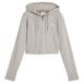 PUMA Essentials Ribbed Slim hoodie met volledige rits voor dames XS, Mouse Gray Heather Beige