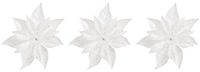 Cosy & Trendy Décoration de sapin de Noël - 3x - fleur - sur clip - étoile de Noël blanche - 18 cm