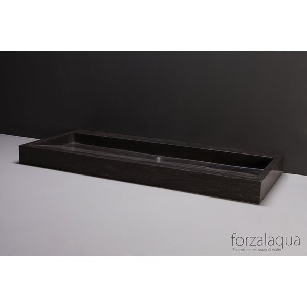 Forzalaqua Palermo wastafel 100.5x51.5x9cm RECHTHOEK 1 wasbak 0 kraangaten Hardsteen gezoet Blauw grijs 100120