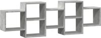 vidaXL Wandschap - 129x18x42 cm - Bewerkt Hout - Betongrijs