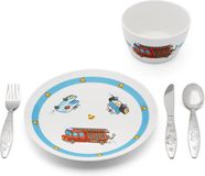 Zilverstad Kinderservies Hulpdiensten 5-delig porselein/RVS
