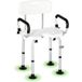 TORMATOR Icecat Chaise De Douche Réglable En Hauteur Avec Dossier Et Accoudoirs Rabattables, Assise U, Pieds Antidérapants À Ventouses, Pour Personnes Âgées Et Handicapées, Alu Hdpe, Blanc