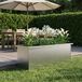 vidaXL Plantenbak met led zilver 30 x 100 x 30 cm roestvrij staal