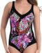 Anita badpak Nautical Charm magenta gebloemd mouwloos V-hals 80F