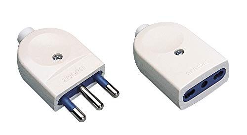 Poly Pool PP0443Q Set grote stekker 16 A en bivalent stopcontact, 2 stuks, wit, 2 stuks