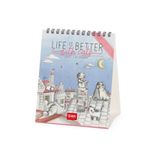 Legami - Tafelkalender 2027, Sketchy Cats, bureaukalender, 12 maanden en jaarplanner, Engels, sterrenbeelden, internationale feestdagen, 12 x 14,5 cm