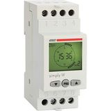 VEMER VE513800 SIMPLY-W digitale timer, timer met weekprogrammering, 2 DIN-modules, grijs