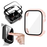 Wigento Apple Watch Series 9, 8, 7, 45 / 6, SE, 5, 4, 44mm: 2-in-1 horlogekast + beschermend hard glas
