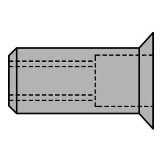 Gesipa blindklinkmoeren aluminium verzonken kop M6 x 9 x 17 - 250 stuks