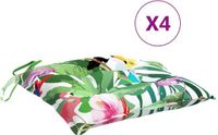 vidaXL Stoelkussens 4 st 50x50x7 cm stof meerkleurig
