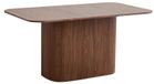 Table à manger nordique - Table à manger en bois massif - Pied de table texturé - Design moderne - Convient pour 6 personnes maximum - Couleur bois foncé